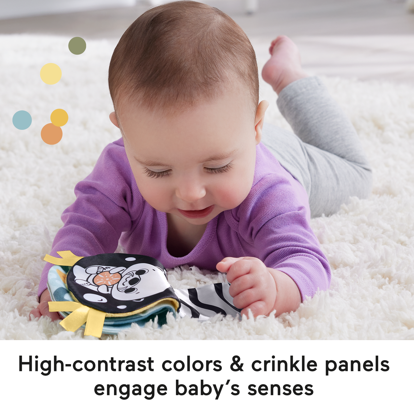 Fisher-Price 2-In-1 Rockin¡¯ Tummy Time Otter Plush Toy With Soft Book For Newborn Sensory Play