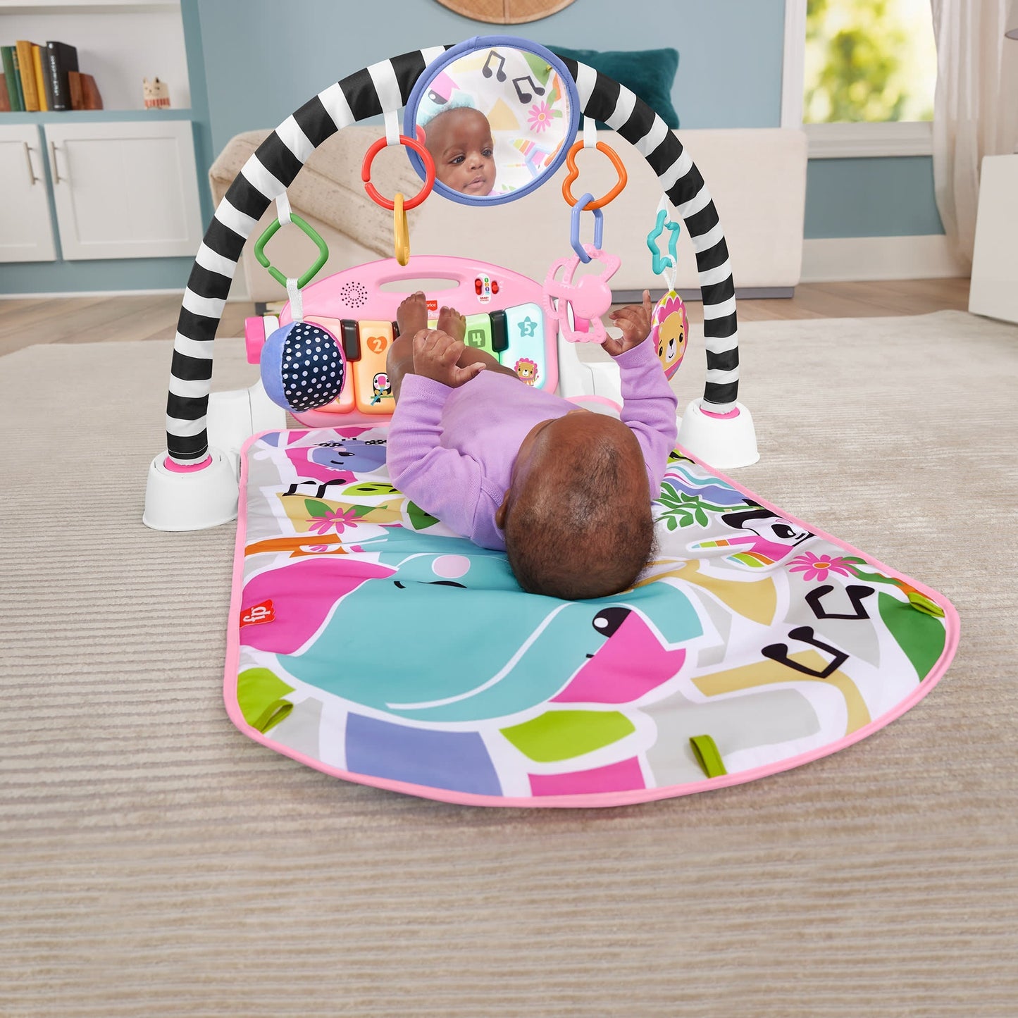 Fisher-Price  Tapis Piano Lumi¨¨res et Apprentissage, Pour B¨¦b¨¦, Rose