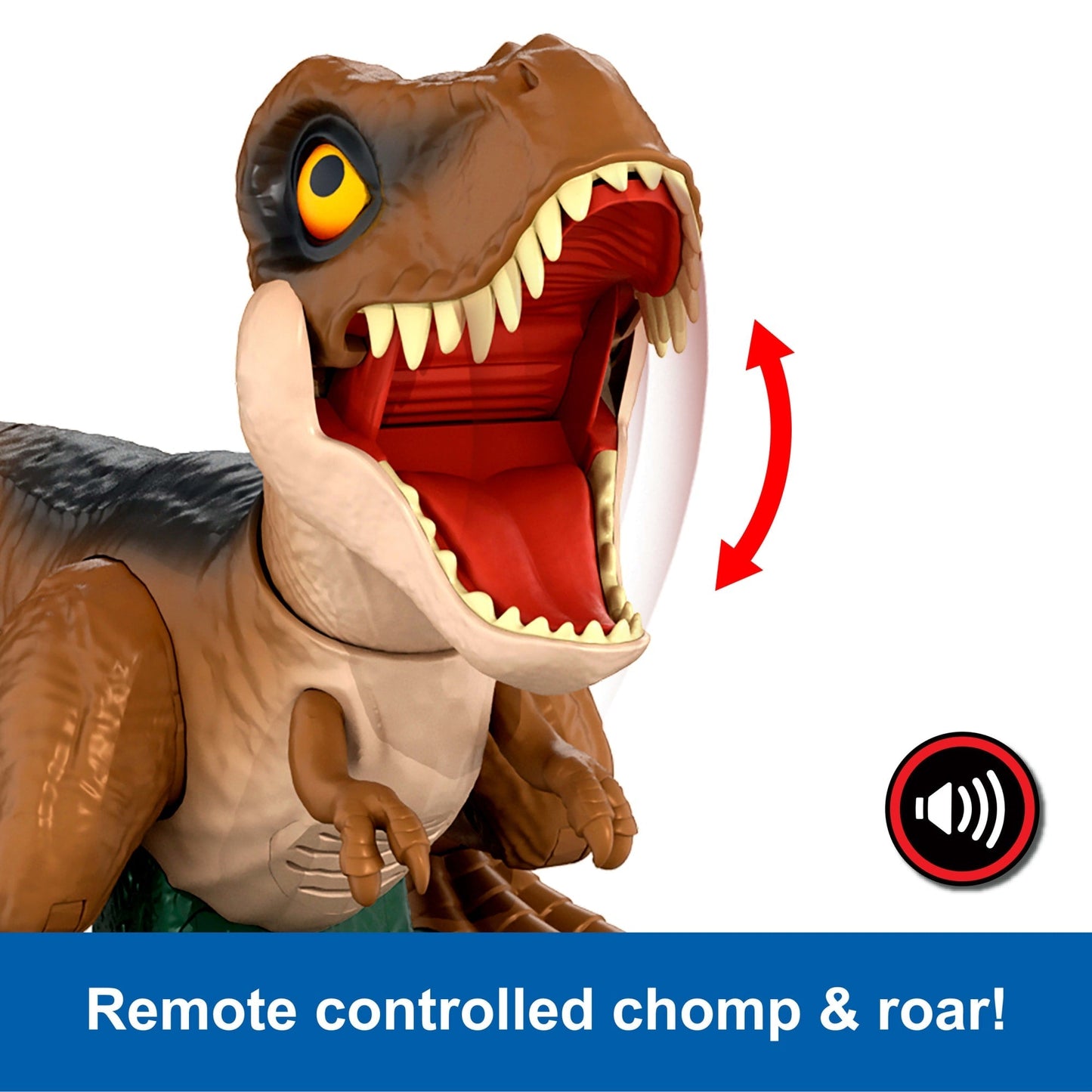 Jurassic World Roarin¡¯ Frenzy T Rex RC Toy, Motorized Remote Control Tyrannosaurus Rex Dinosaur