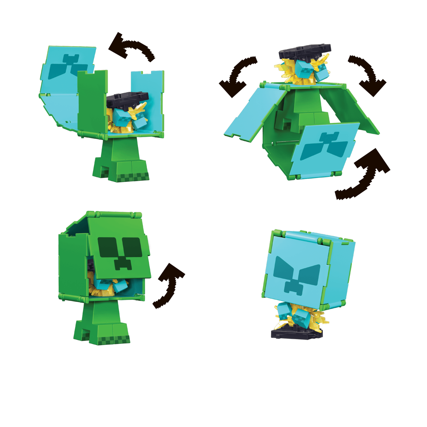 Minecraft Vanilla Figura de Acci¨®n Flippin' de 3.75 Creeper + Creeper Cargado